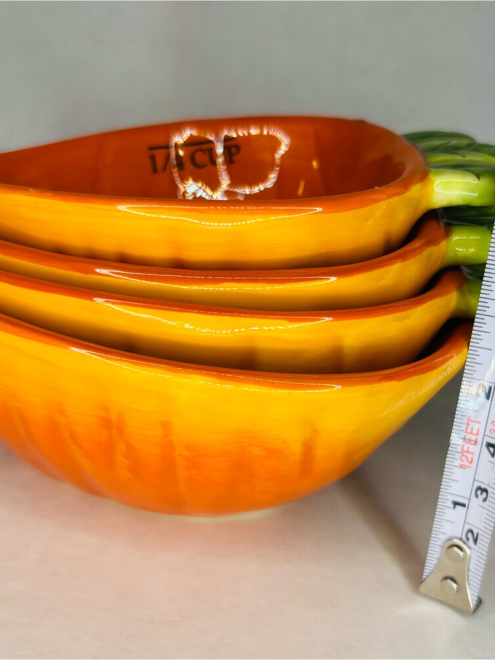 Ceramic Carrot-Shaped Measuring Cups - Picture 6 of 8